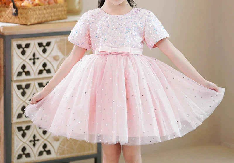 Vestido Infantil De Festa Lantejoulas