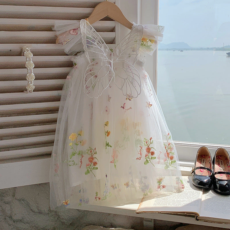 Vestido Infantil Floral e Asinha