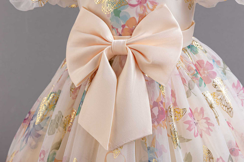 Vestido Infantil De Festa Floral Laçinho