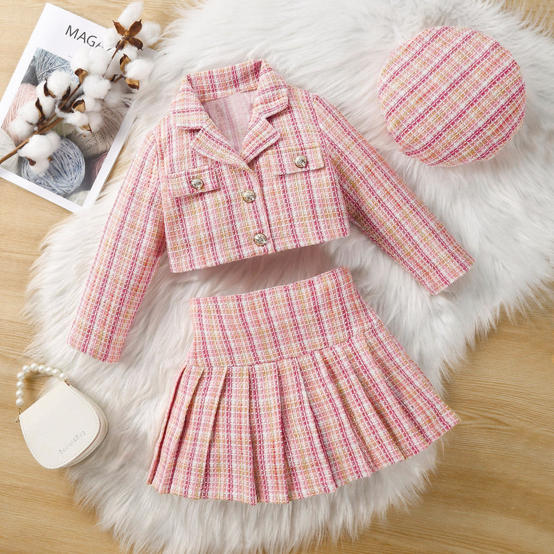 Conjunto Infantil Feminino Tweed Xadrez