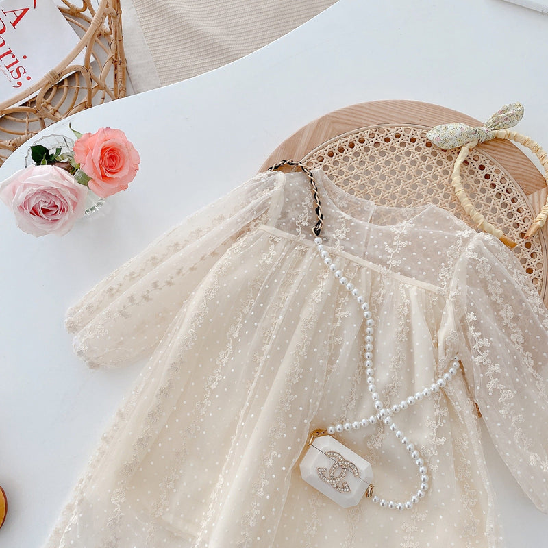 Vestido Infantil Tule Floral