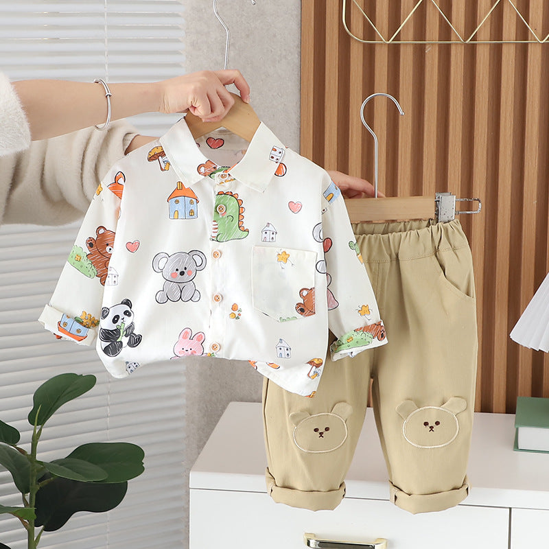 Conjunto Infantil Masculino Bichinhos Bolsinhos