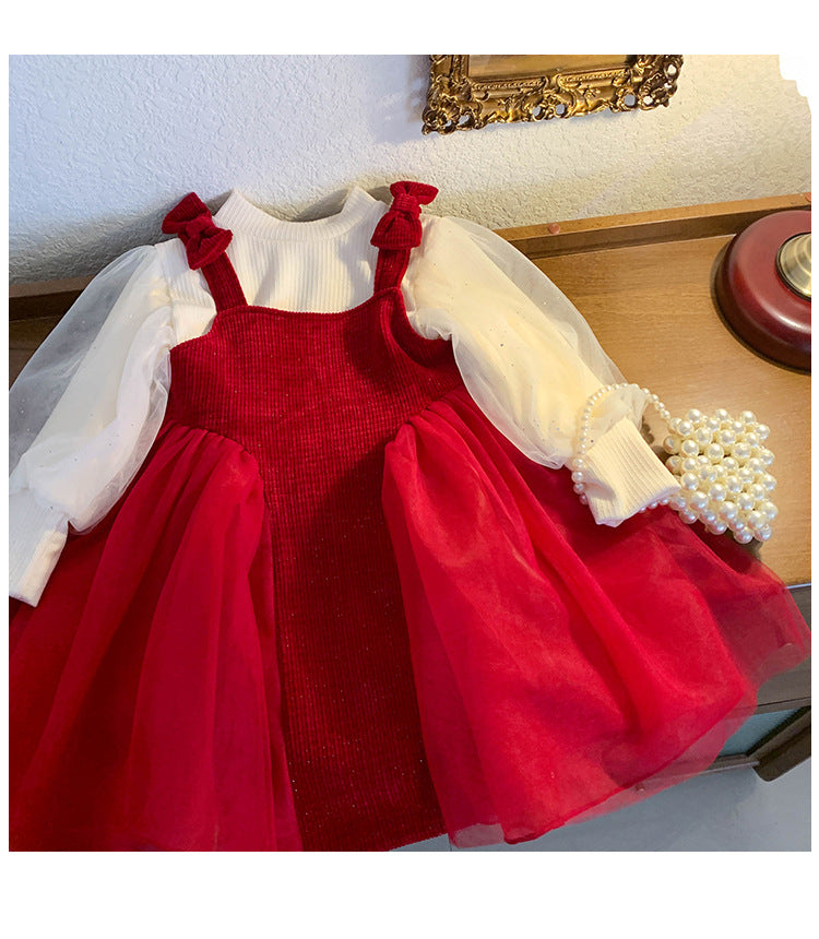 Vestido Infantil Alcinha + Blusa Tule