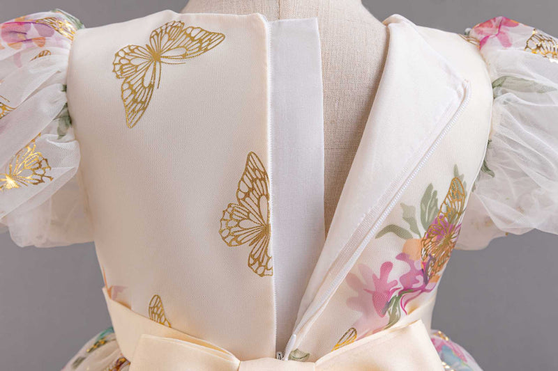Vestido Infantil De Festa Floral Laçinho
