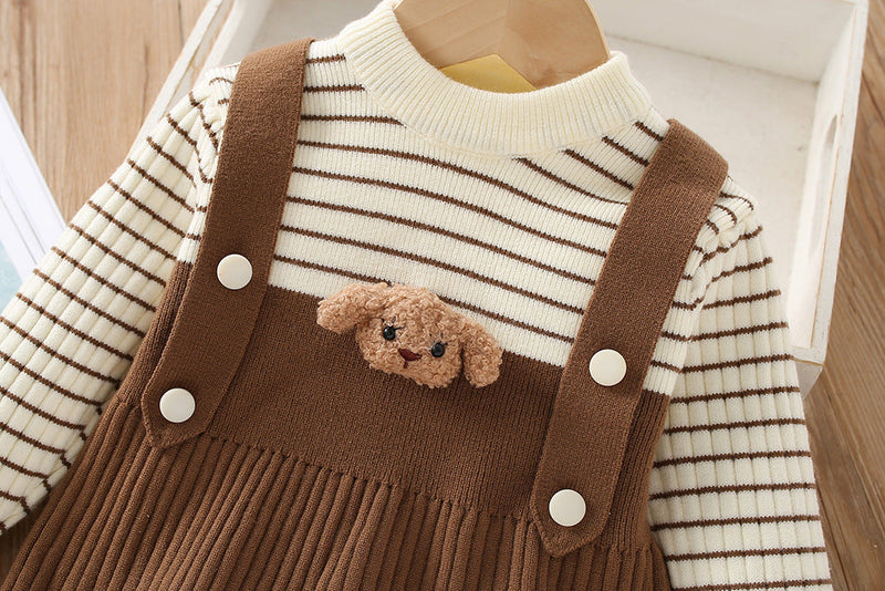Conjunto Infantil Feminino Lístras Ursinho