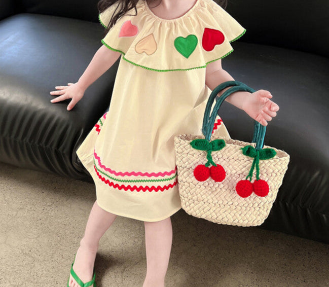 Vestido Infantil Golinha Corações
