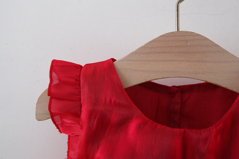 Vestido Infantil Tule Lacinho Pérolas