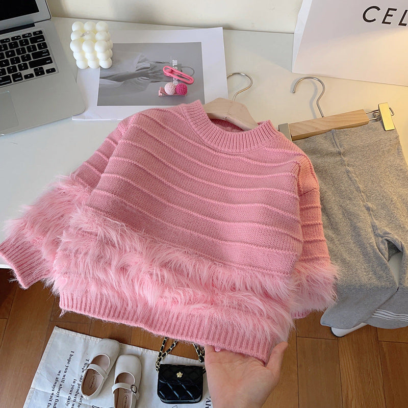 Blusa Infantil Feminina Inverno com Pelinhos