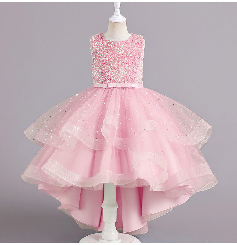 Vestido Infantil Brilhante Camadas