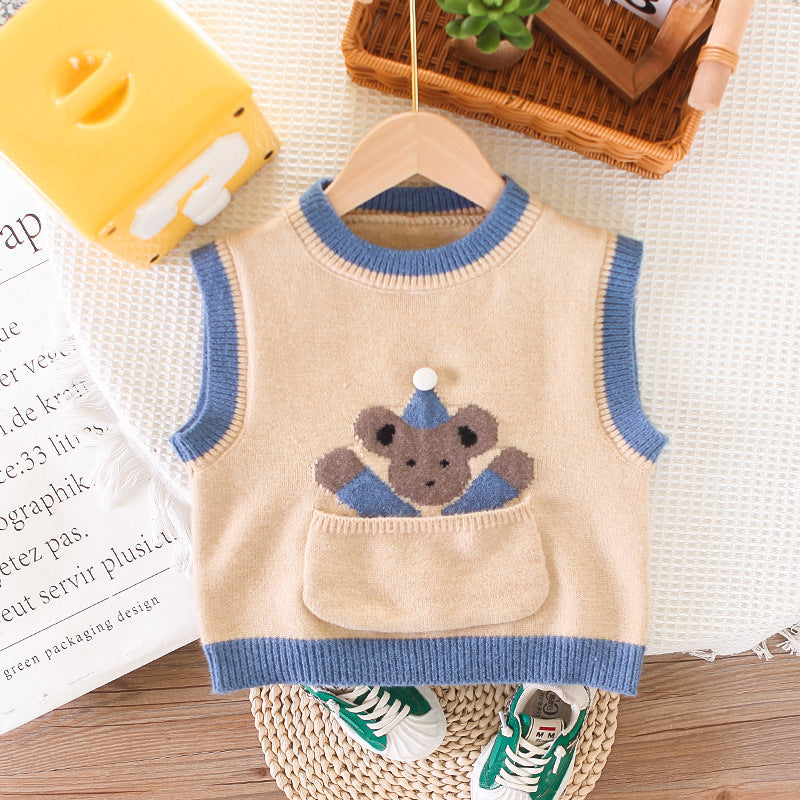 Conjunto Infantil Masculino 3 Peças Bolso Ursinho