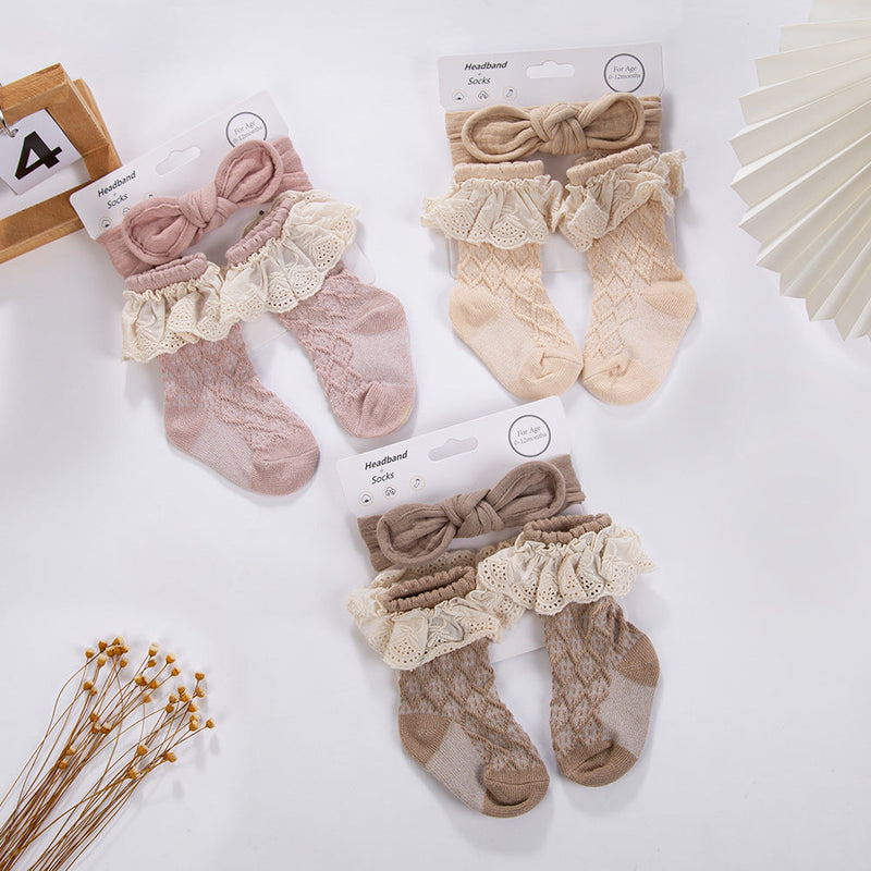 Meia + Faixa De Cabelo Infantil
