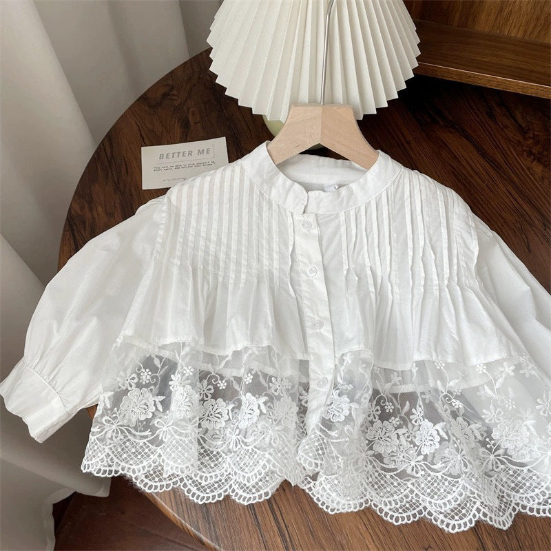Conjunto Infantil Feminino Rendado e Jeans