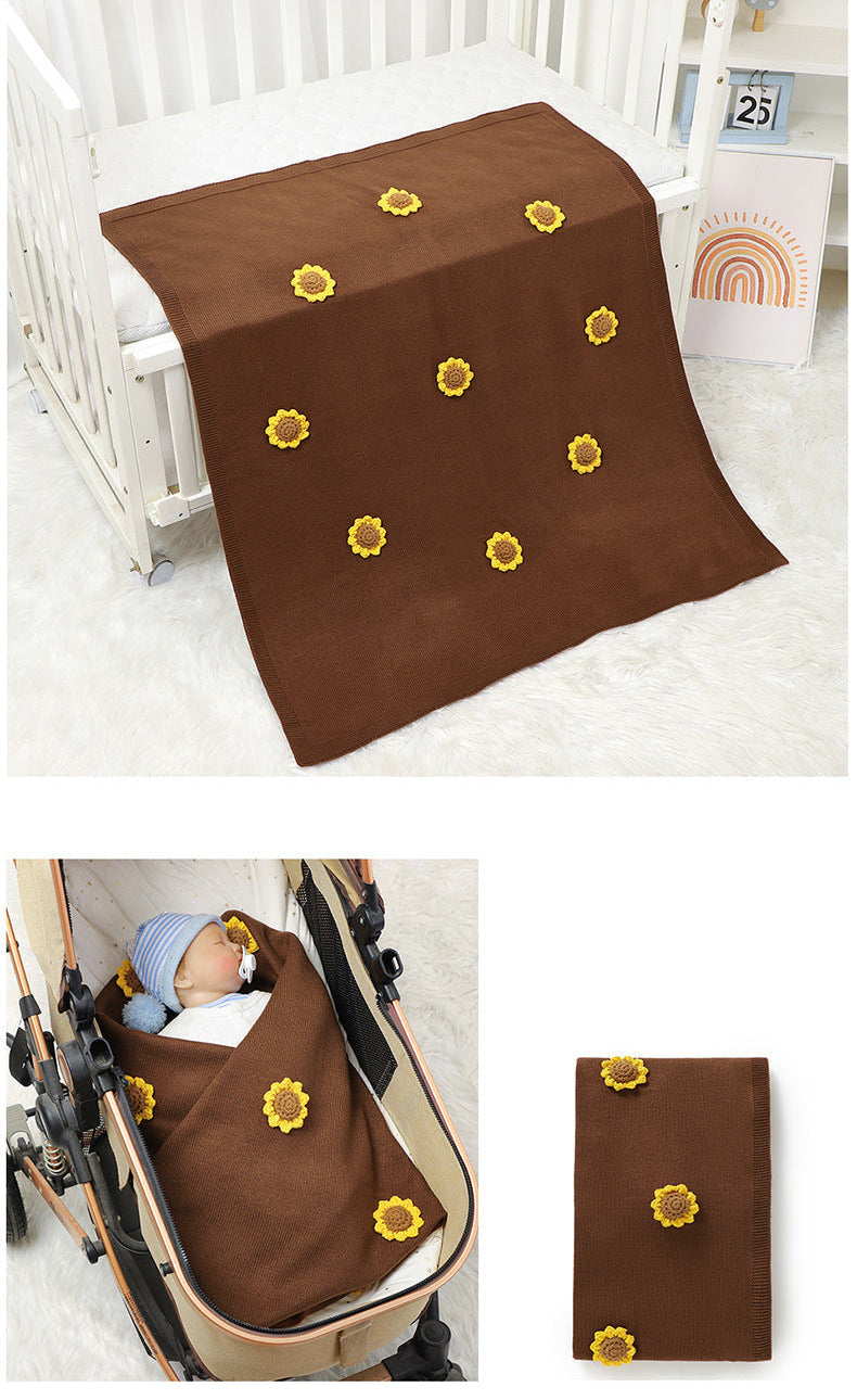 Manta Infantil de Tricô Girassol