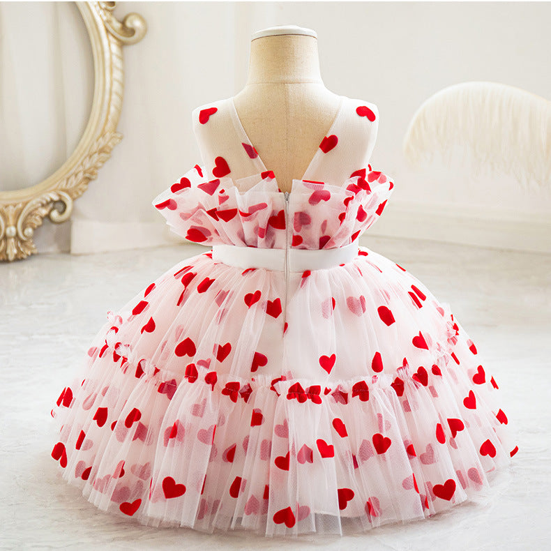 Vestido De Festa Infantil Coraçõeszinhos