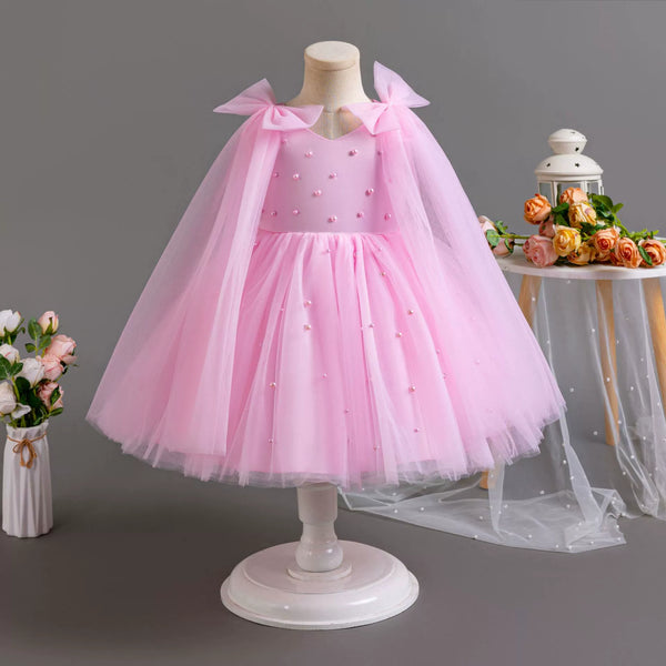 Vestido De Festa Pérolas e Alça Tule