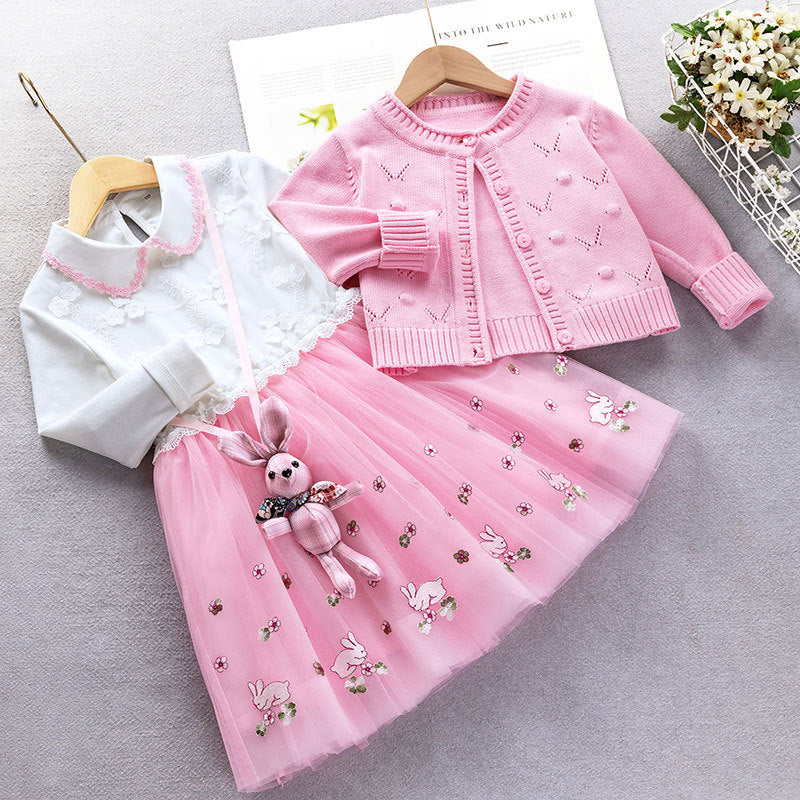 Conjunto Infantil Feminino 3 Peças Coelhinho