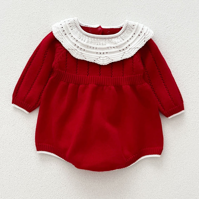 Body Infantil de Tricô Vermelho