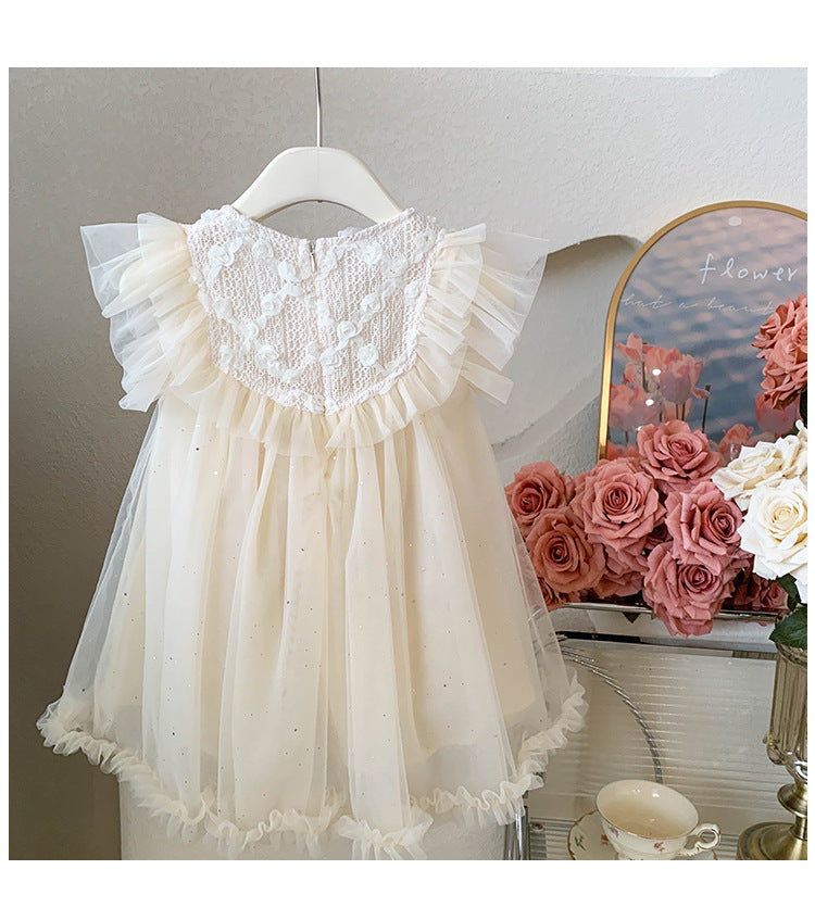 Vestido Infantil Tule Florzinhas