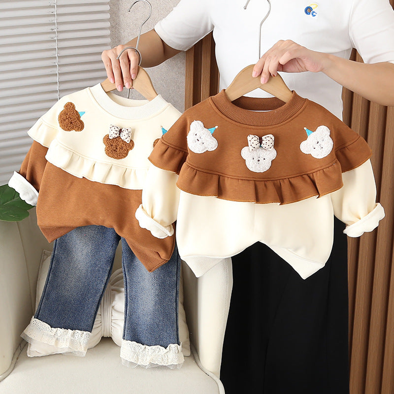 Conjunto Infantil Tricô Ursinhos e Jeans
