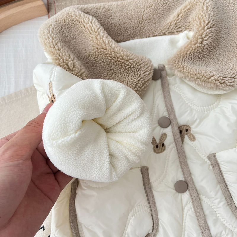 Casaco Infantil Gola Plush Coelhinhos