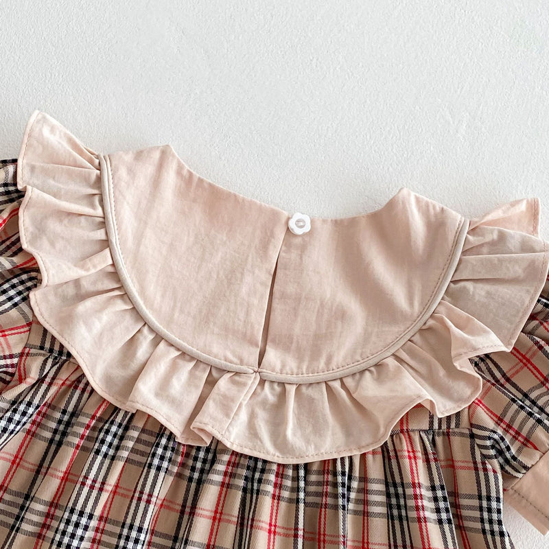 Vestido Infantil Xadrez Ursinho