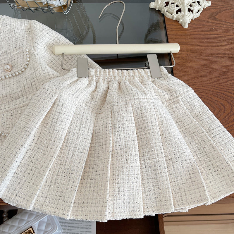 Conjunto Infantil Feminino Pérolas Plissadinha