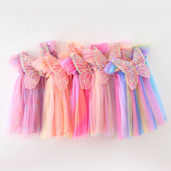 Vestido Infantil Tule Colorido Asinha