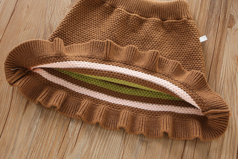 Conjunto Tricô Feminino Inverno Franjinhas