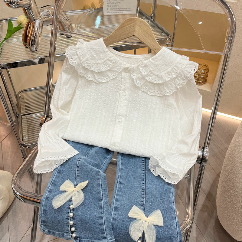 Camisa Infantil Feminina Rendada
