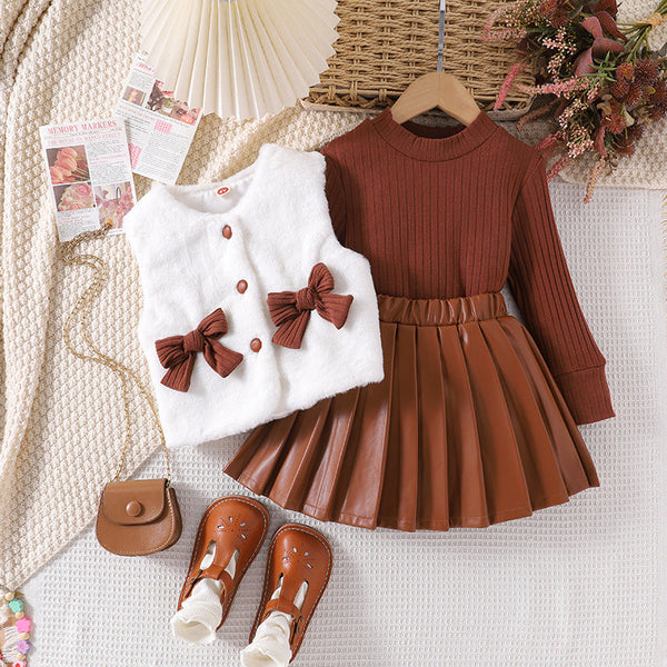 Conjunto Infantil Feminino 3 Peças Inverno Lacinho