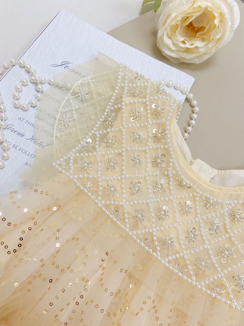 Vestido Infantil Tule Pedrarias e Babadinhos