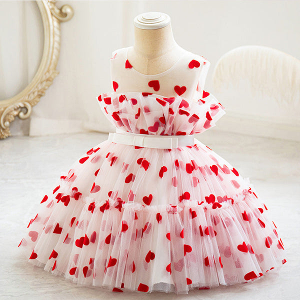 Vestido De Festa Infantil Coraçõeszinhos