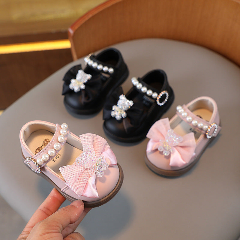 Sapato Infantil Feminino Pérolas Ursinho
