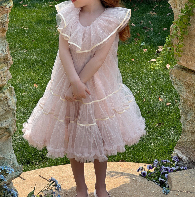 Vestido Infantil de Tule Babados