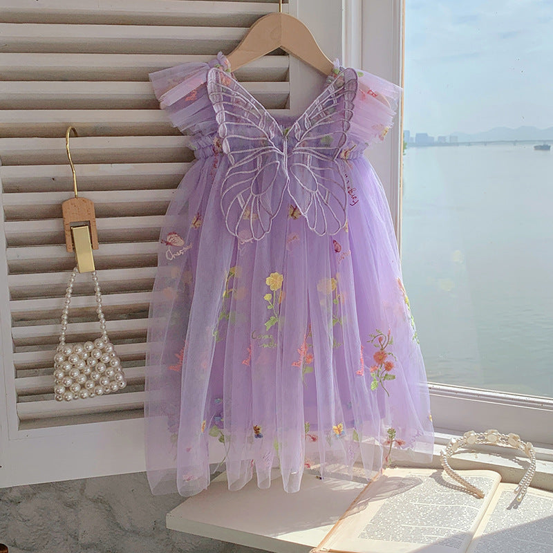 Vestido Infantil Floral e Asinha