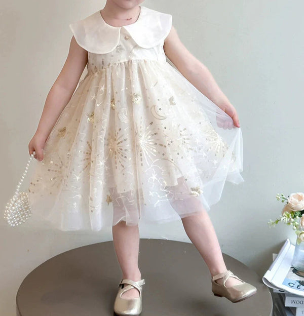 Vestido Infantil Gola Estrelinhas