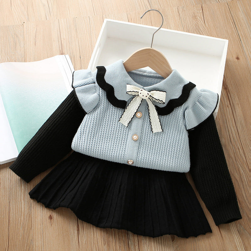 Conjunto Infantil Feminino Trico Laço com Ursinho