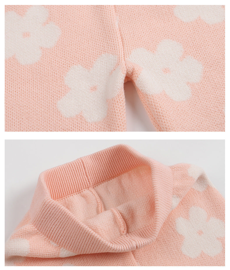 Conjunto Infantil Tricô Florzinhas