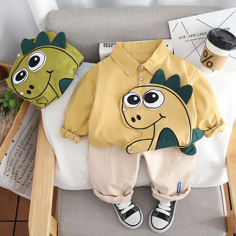 Conjunto Infantil Masculino Camisa Dinossauro