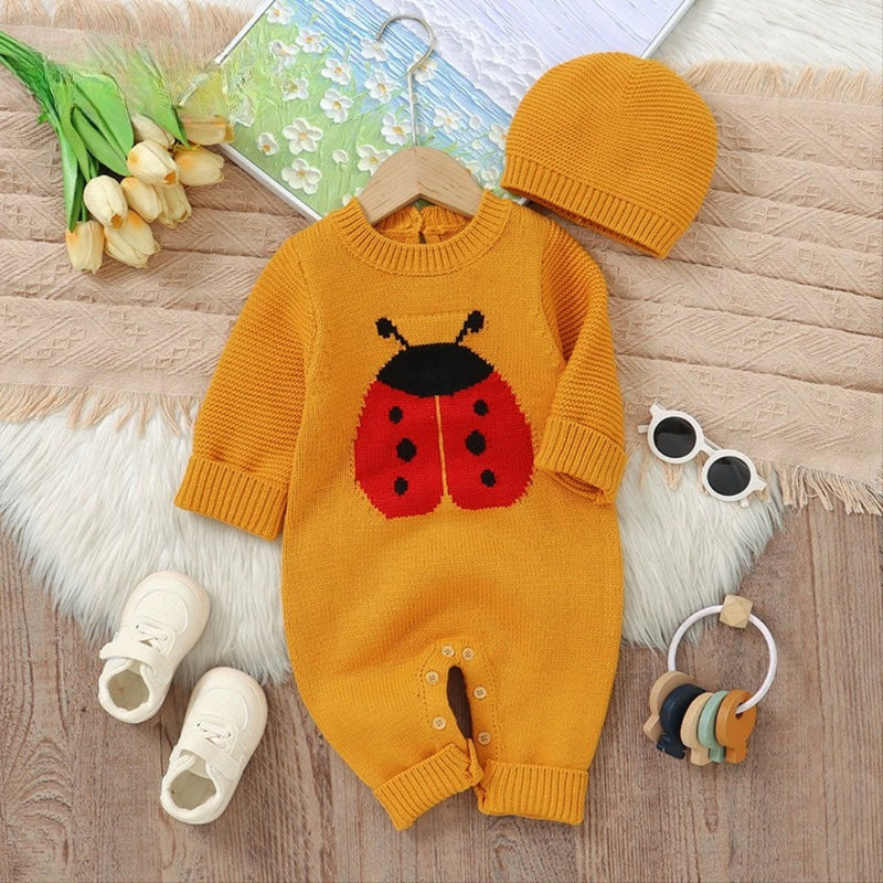 Macacão Infantil Tricô Joaninha