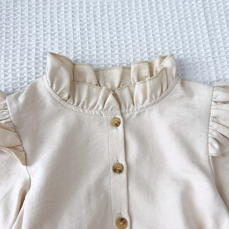 Vestido Infantil Bege com Cintinho