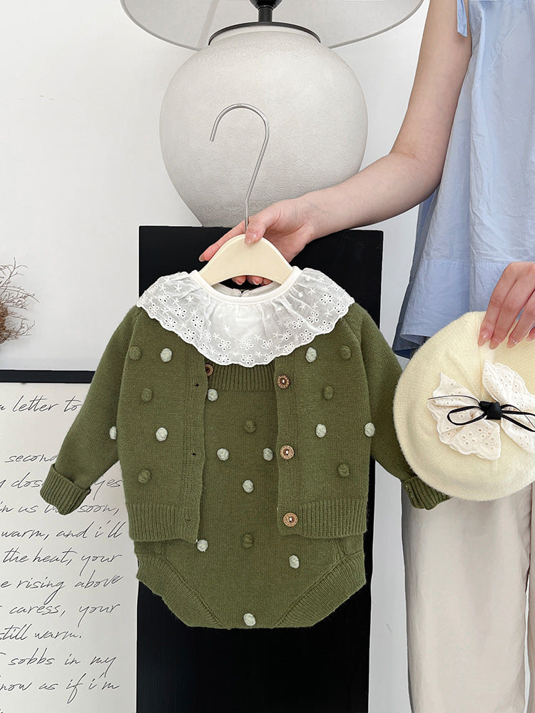 Conjunto Infantil Verde Bolinhas