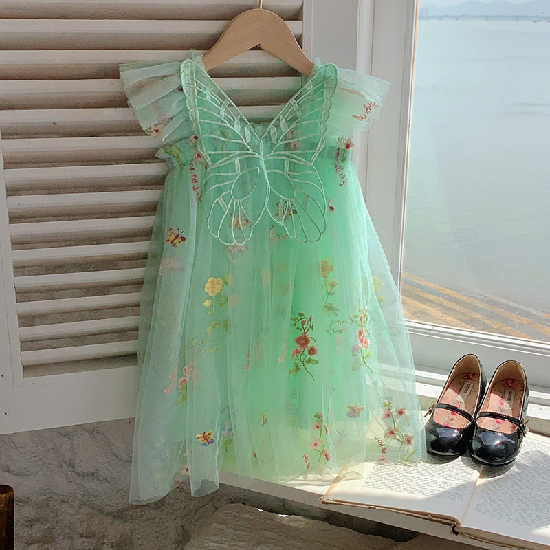 Vestido Infantil Floral e Asinha