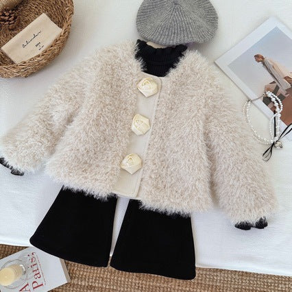 Conjunto Infantil Feminino Inverno Pelinhos