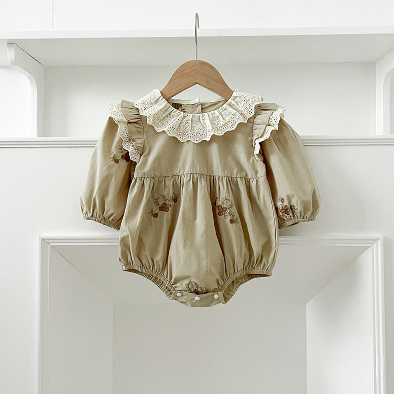 Body Infantil Feminino Floral Rendinha
