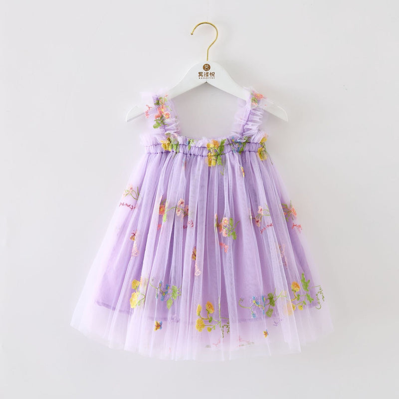 Vestido Infantil Tule Florzinhas