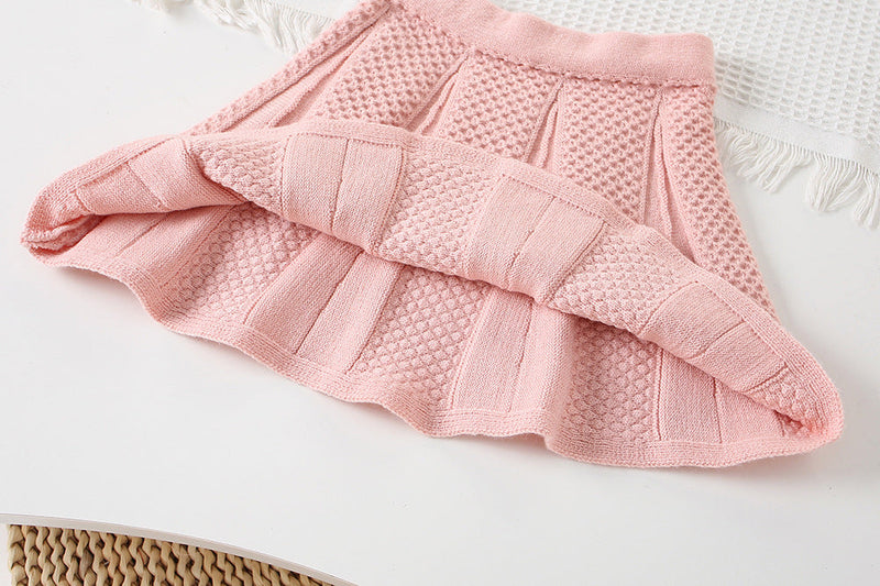 Conjunto Infantil Tricô Feminino Inverno Coelhinho