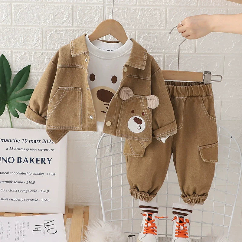 Conjunto Infantil Masculino 3 Peças Ursinho