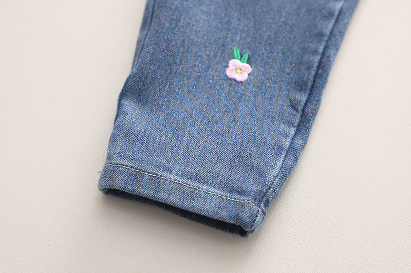 Conjunto Infantil Feminino Florzinhas e Jeans