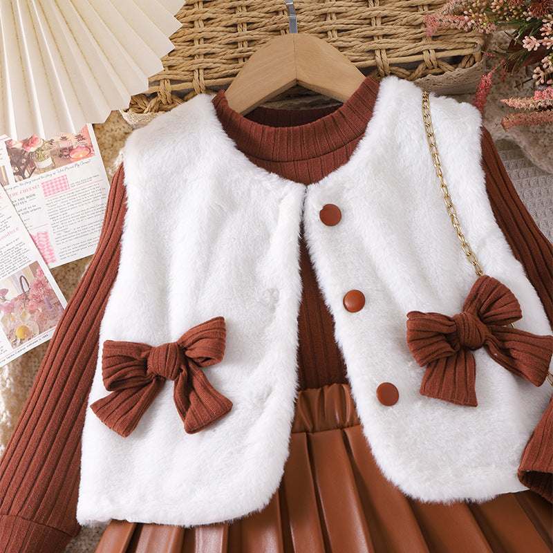 Conjunto Infantil Feminino 3 Peças Inverno Lacinho